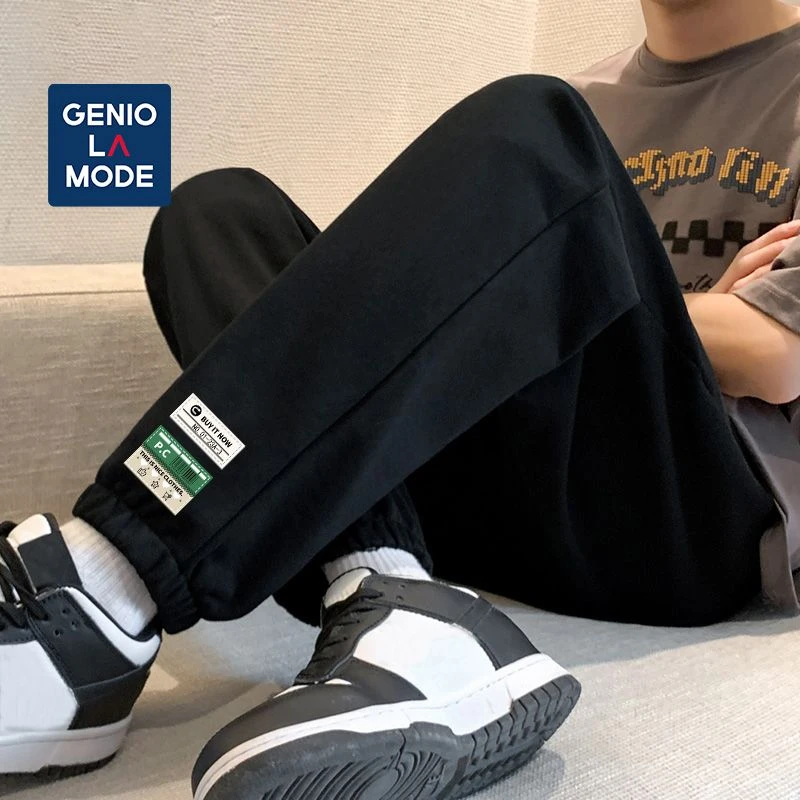 GENIOLAMODE裤子男秋季新款宽松休闲裤青少年潮牌束脚裤运动裤潮