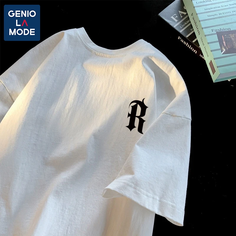 GENIOLAMODE运动短袖t恤男2025夏新款美式休闲小众纯棉时尚休闲半