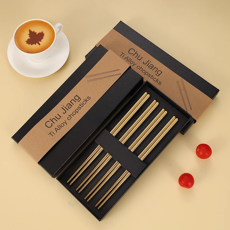 钛合金筷防霉耐高温筷子家用防滑无漆家用筷子四季发财四双装筷子