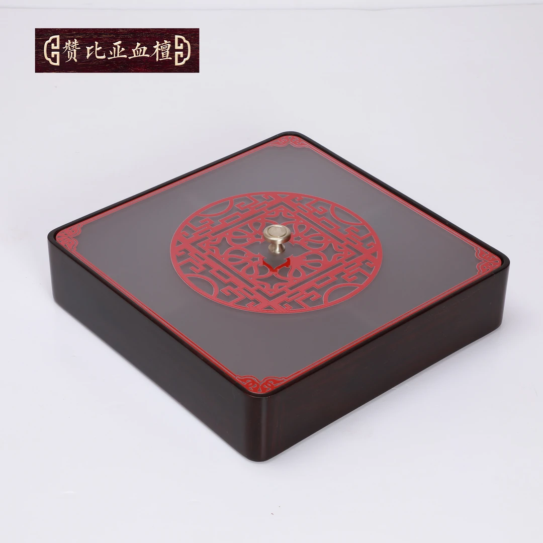 【檀锦阁礼品】彩绘系列-四季干果盒-1款-非洲紫檀-A00344-2
