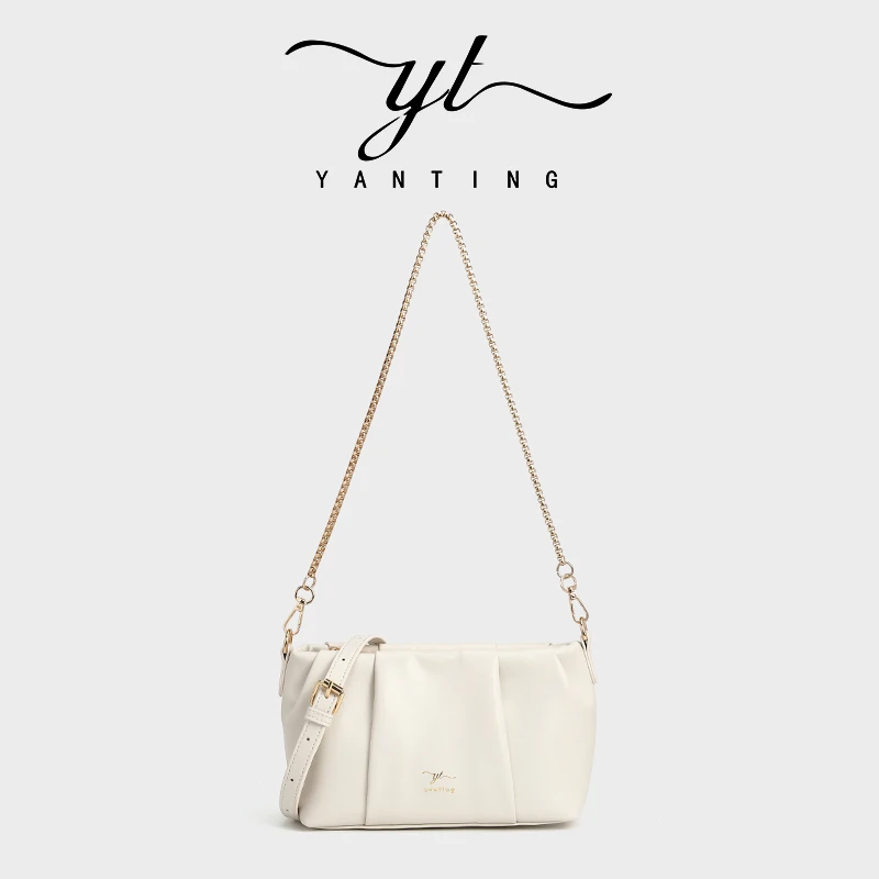 2024新款褶皱云朵包小众设计时尚百搭单肩斜挎链条腋下包包YT8016