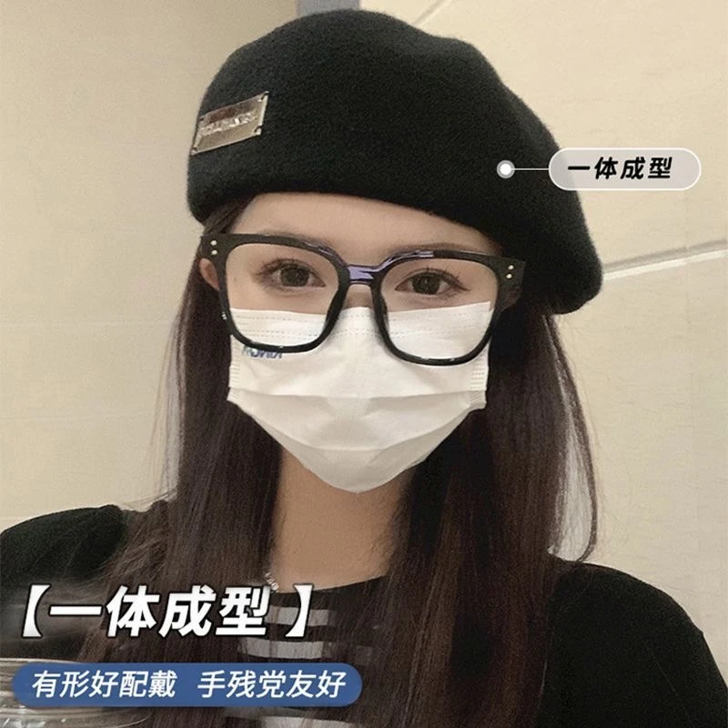 M-22新款黑色贝雷帽女春秋款英伦复古反戴前进帽秋冬画家帽子