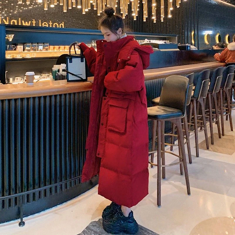 高级感超长款到脚踝加厚棉服女冬季2023新款韩版宽松保暖棉袄外套