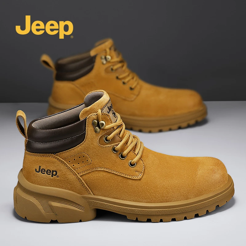 jeep吉普男鞋2024秋季新款休闲鞋防滑英伦休闲百搭户外工装马丁靴