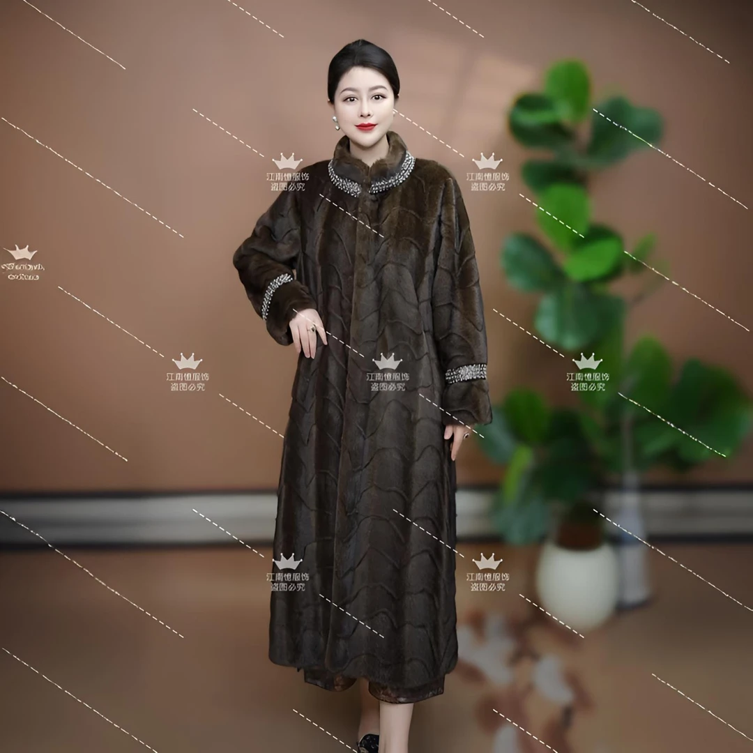 气质款大衣时尚加绒保暖秋冬女百搭休闲长款外套新款宽松大码女装