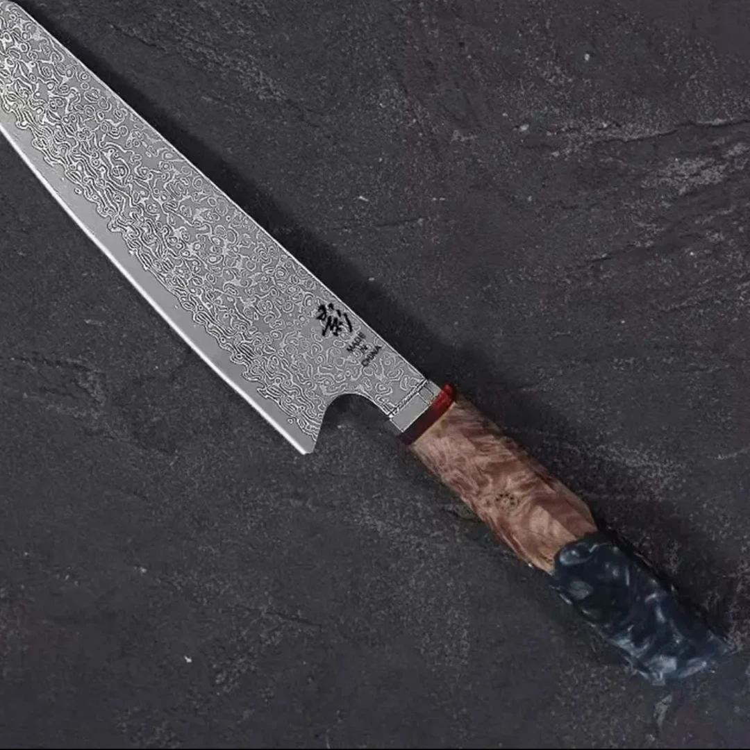 《影》八角柄黑色树脂柳木雨滴切付通体夹钢10cr