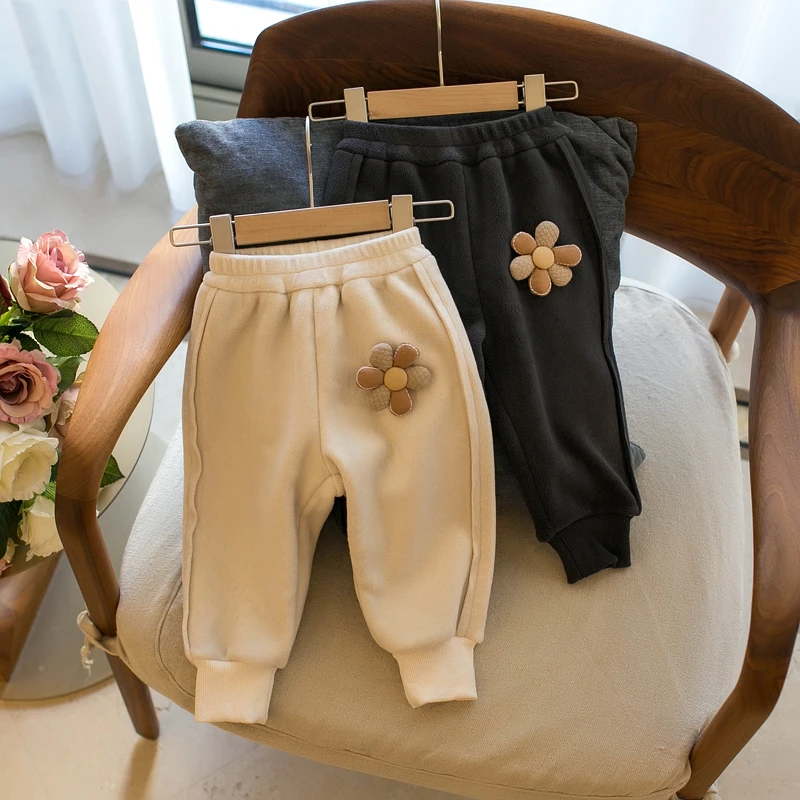 冬款加厚女童宽松休闲裤长裤