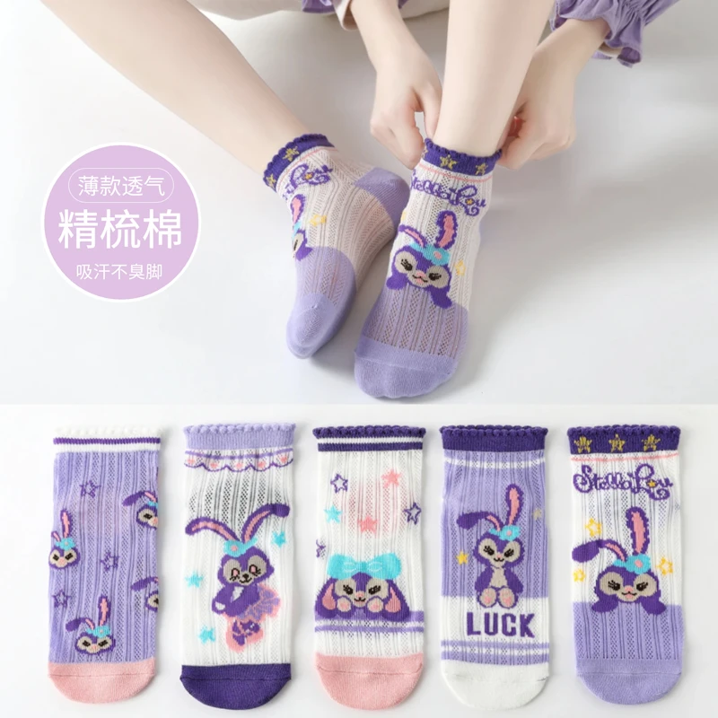 女童袜子夏季薄款透气星戴露网眼船袜儿童袜子女孩公主宝宝春夏棉