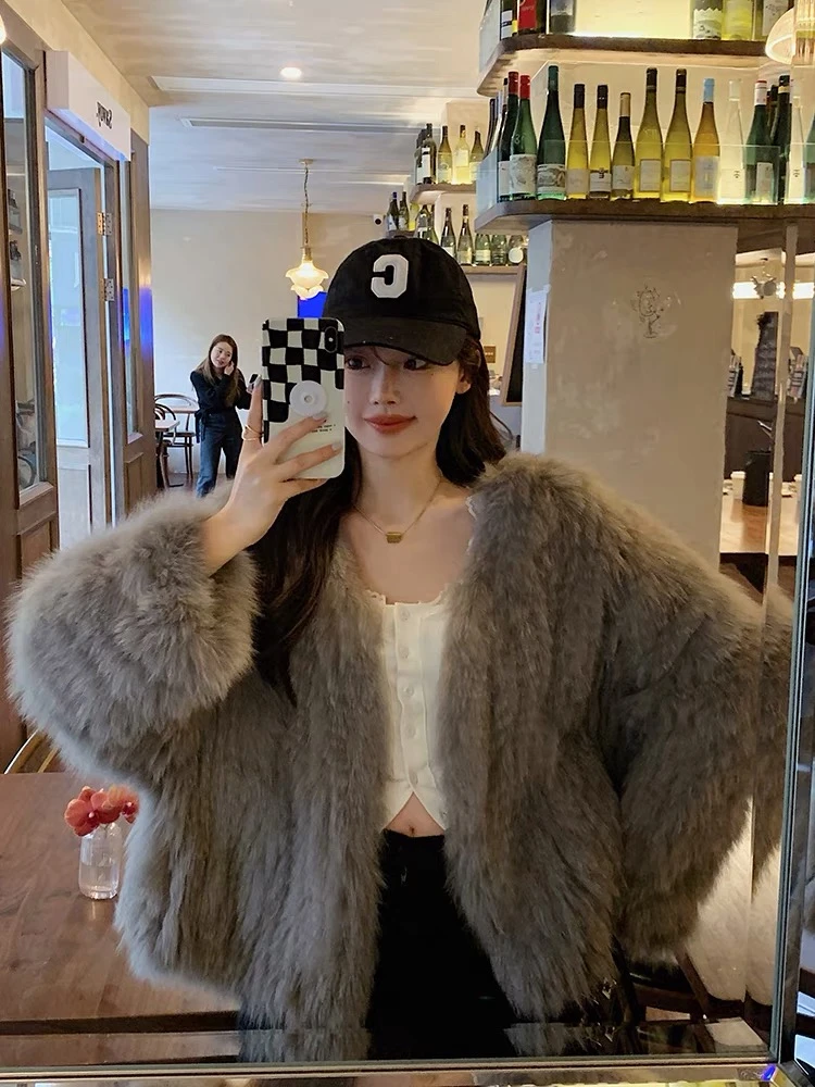 【绮雪】“慵懒小姐”65cm狐狸毛双面编织百搭经典