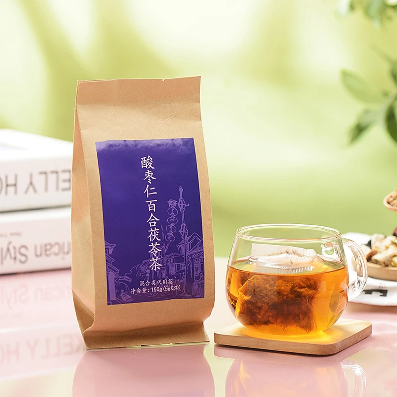 粮药酸枣仁百合茯苓茶袋泡茶泡水5g*30袋/盒