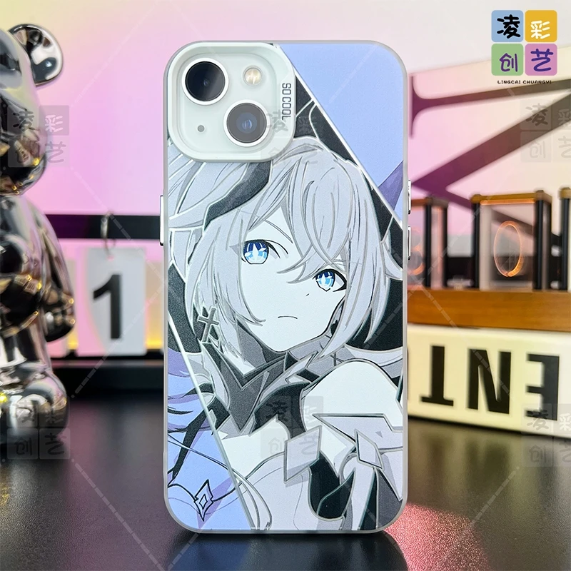 凌彩创艺适用苹果华为小米二次元崩坏3琪亚娜大孔IMD彩银壳