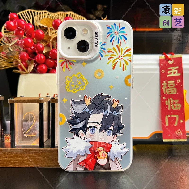 凌彩创艺苹果oppo华为vivo小米新年莱欧斯利IMD大孔镭射手机壳