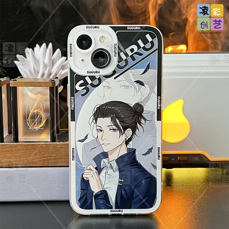 凌彩创艺苹果15华为oppo小米咒术咒术夏油杰动漫天使眼精孔手机壳