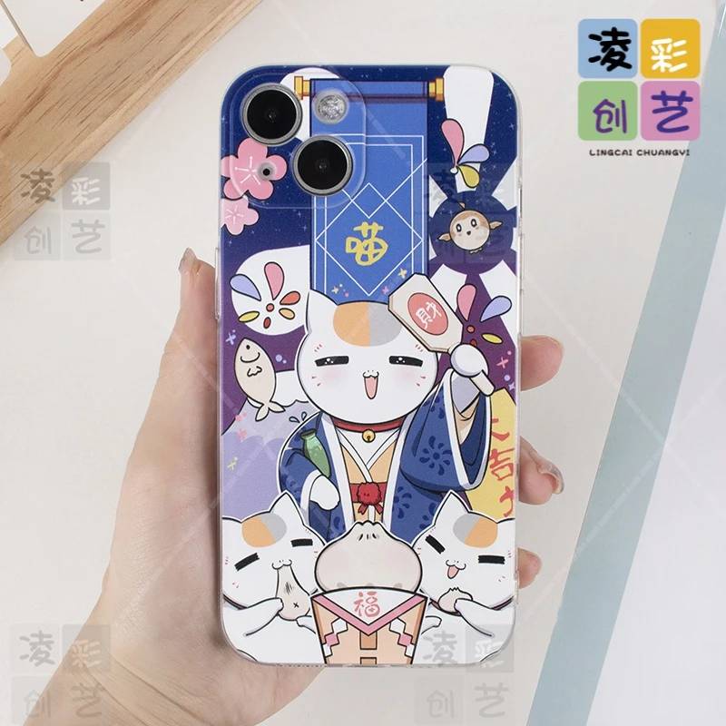 夏目友人帐猫咪苹果oppo荣耀vivo华为手机壳二次元动漫直边保护套