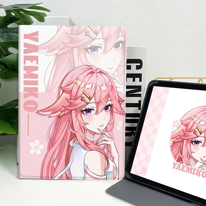 凌彩创艺苹果安卓蚕丝纹平板壳原神温柔神子周边学生平板壳