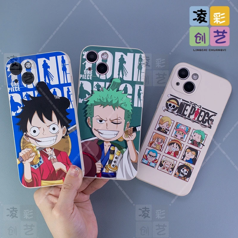 凌彩创艺手机壳适用苹果oppo荣耀vivo华为小米路飞索隆直边古董白