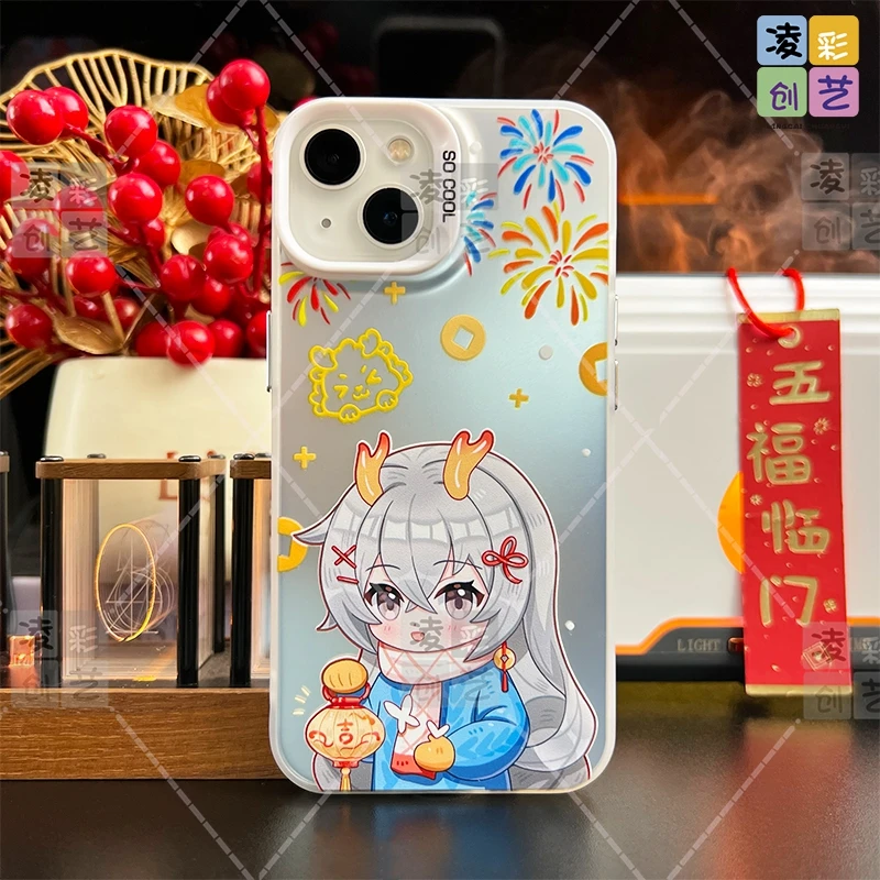 凌彩创艺苹果oppo华为vivo小米龙年布洛妮娅IMD大孔镭射手机壳