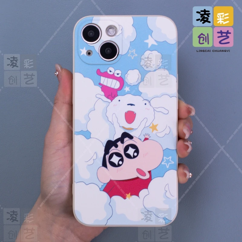 苹果oppo vivo华为荣耀小米手机壳蜡笔小新小白团直边古董白软套