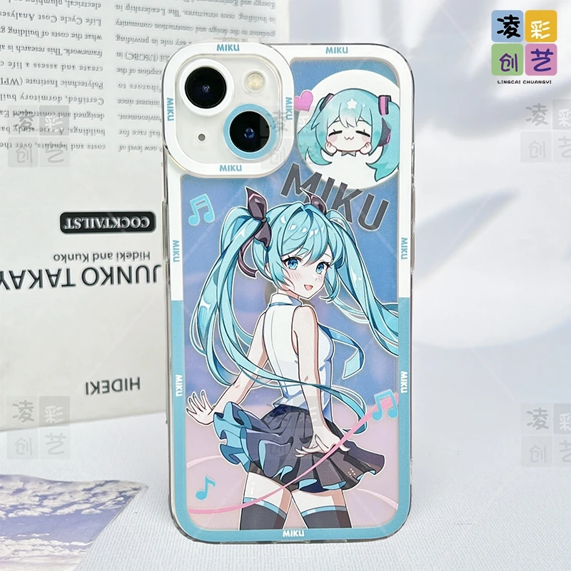 凌彩创艺苹果15华为oppo小米初音未来跳舞初音二次元天使眼手机壳