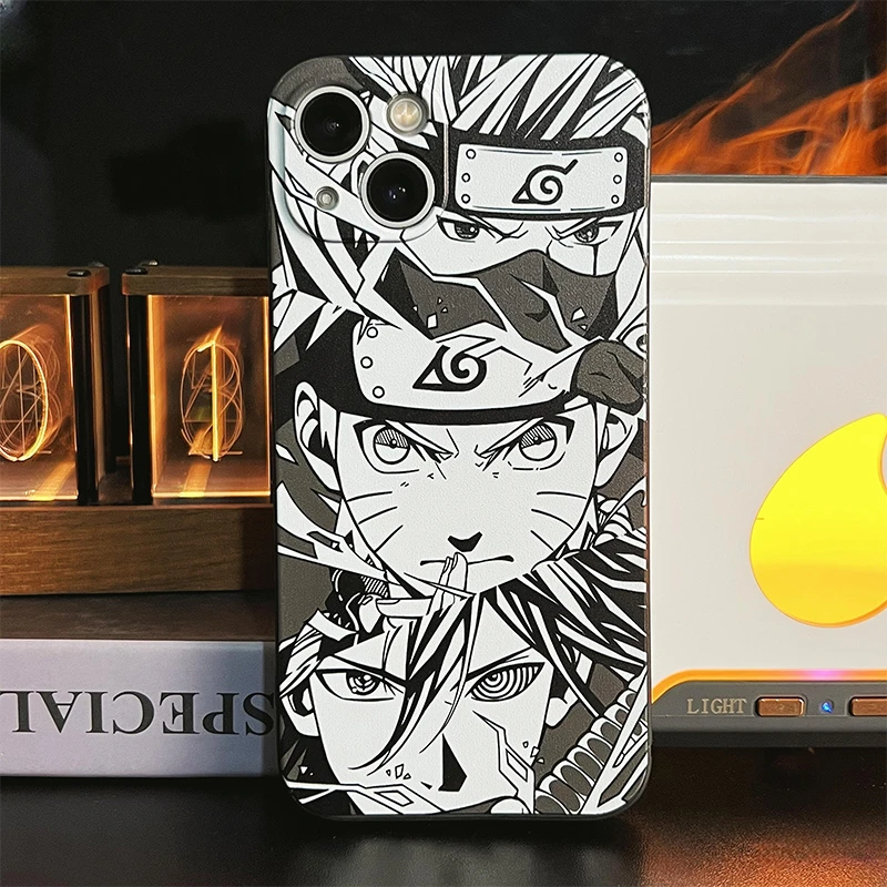 凌彩创艺苹果15oppo荣耀vivo华为手机壳二次元黑白漫防摔全包软套