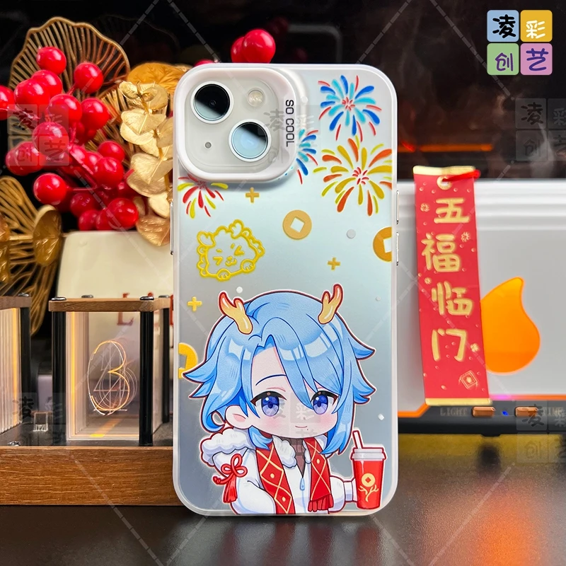 凌彩创艺苹果15oppo华为vivo小米龙年绫人原神IMD大孔镭射手机壳