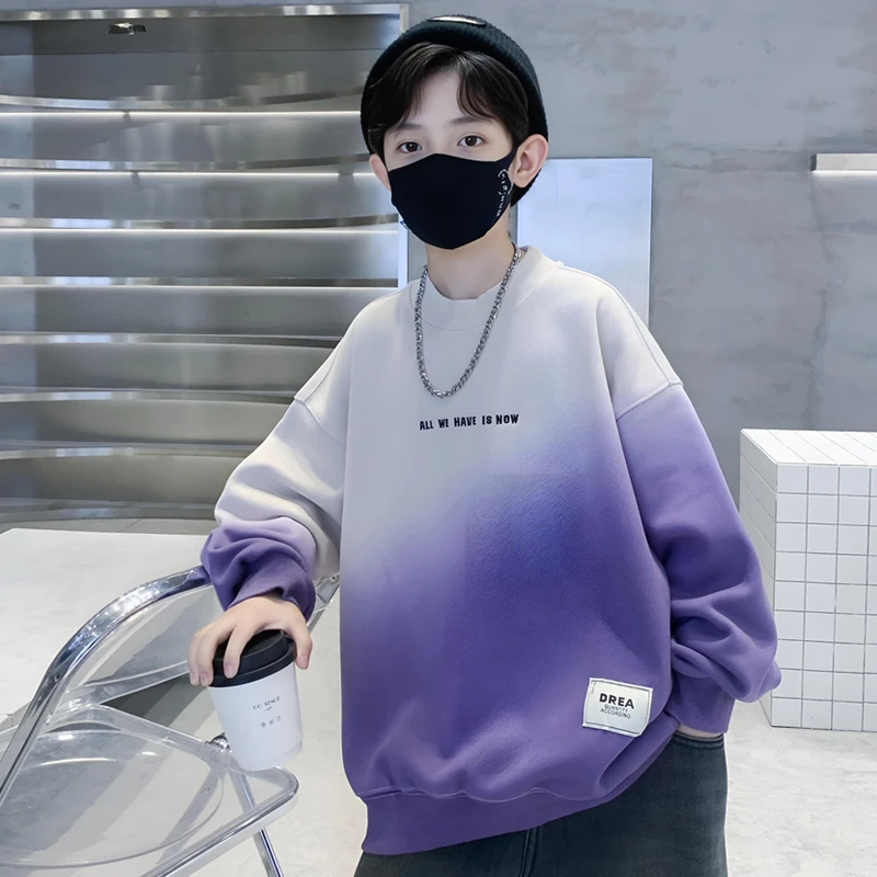 男童卫衣2024春季新款中大童春秋款男孩上衣潮流炸街洋气打底衫帅