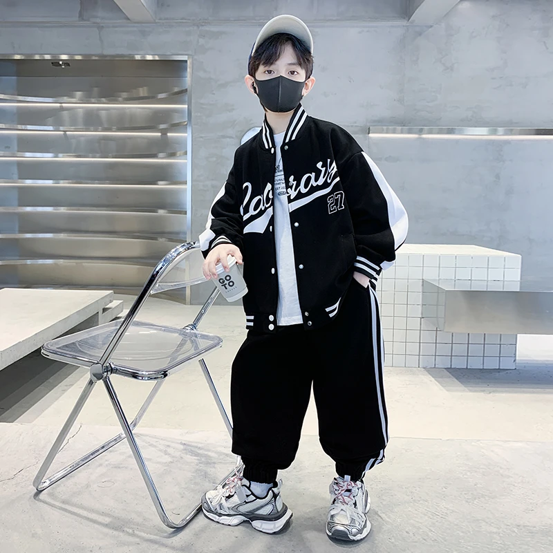 男童秋装棒球服套装秋季2024新款大儿童装春秋款运动服潮帅气时髦