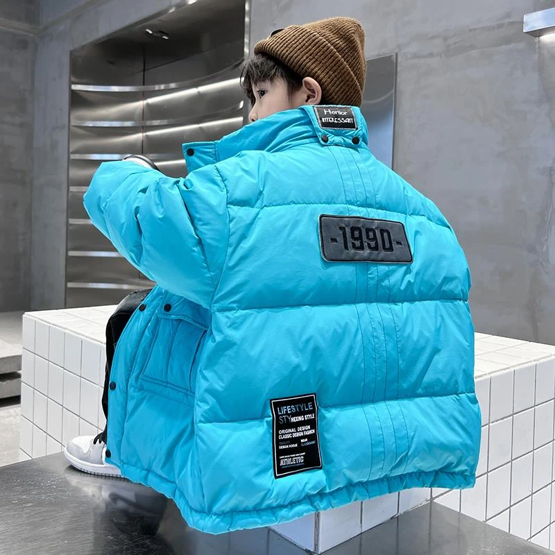 男童羽绒服6-12岁潮款90白鸭绒中大童2023新款儿童冬季加厚外套
