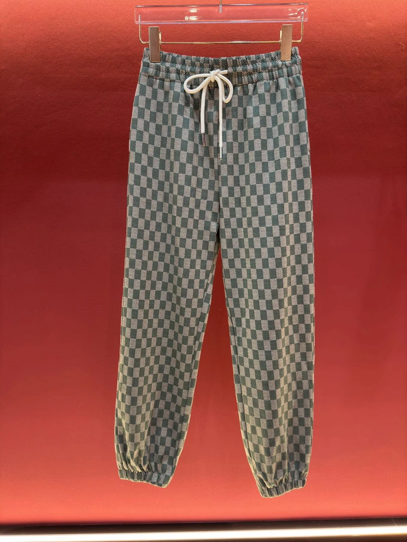 《老板娘推荐》2024首发棋盘格百搭时尚潮流束脚裤