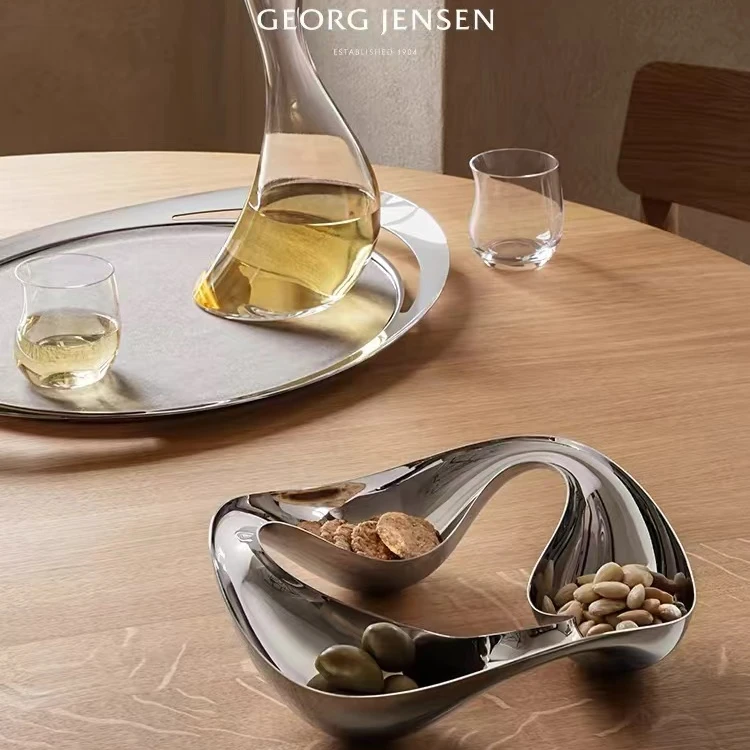 Georg Jensen乔治杰生北欧干果水果盘置物糖果盒客厅摆件乔迁礼物