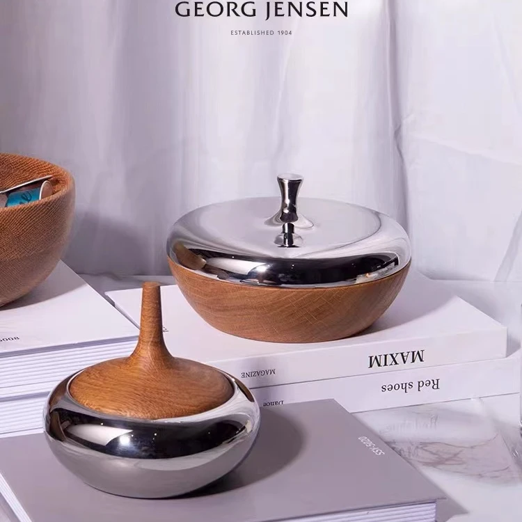 Georg Jensen乔治杰生北欧水果盘置物盒客厅橡木摆件生日乔迁礼物