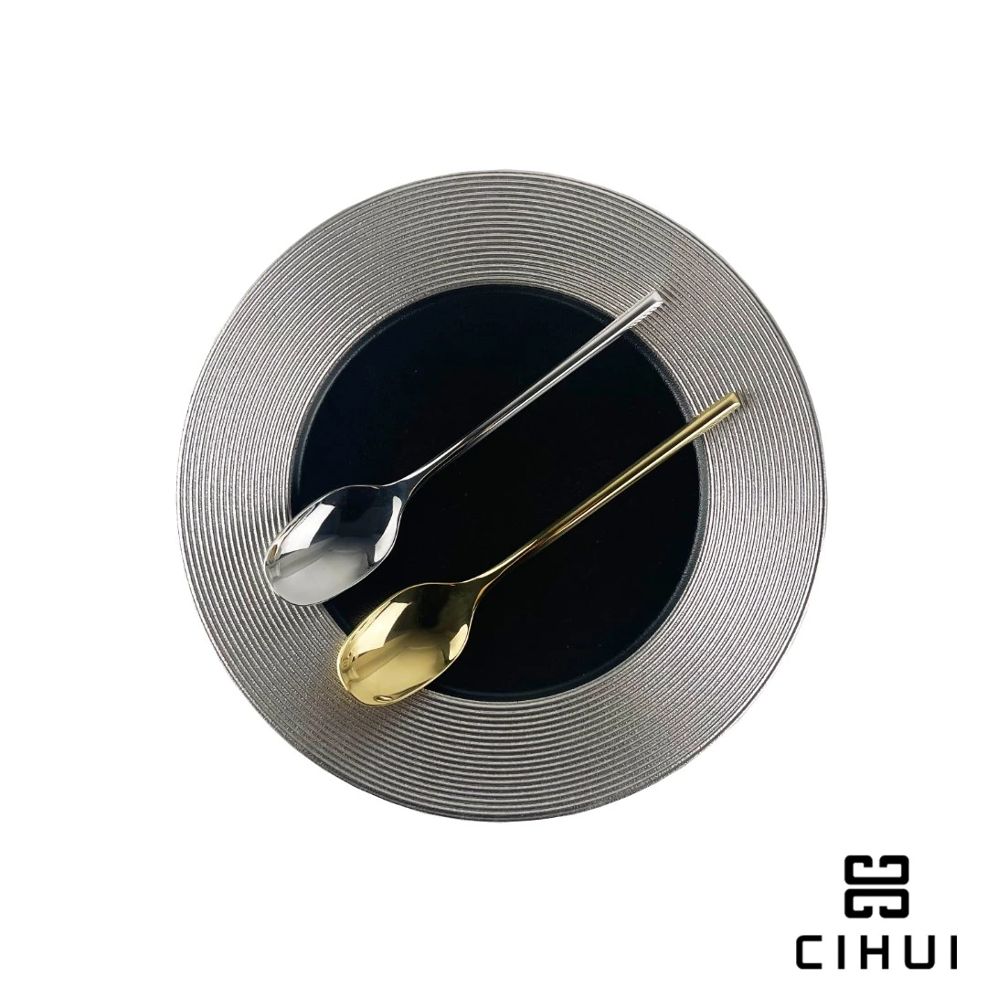 不锈钢家用精致金色银色主餐勺