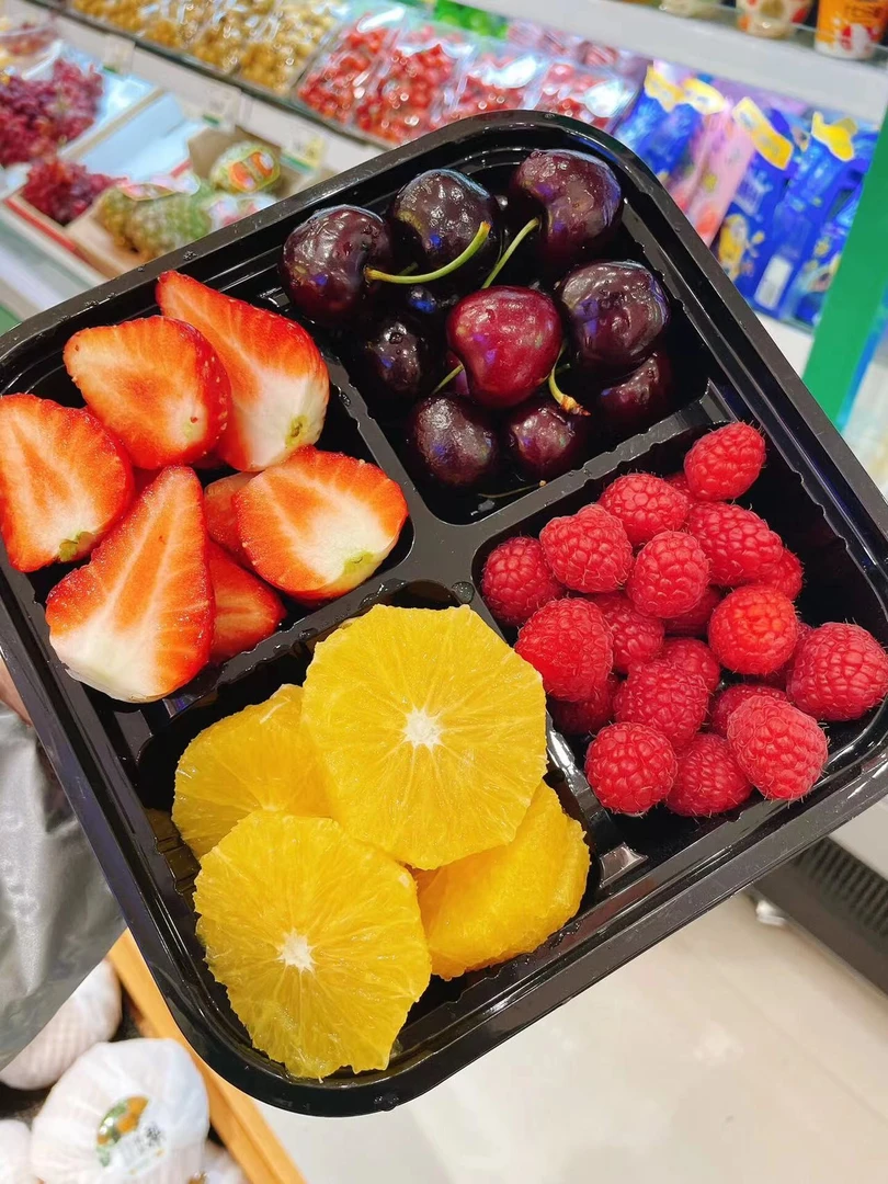 四拼果切车厘子草莓树莓橙子450克