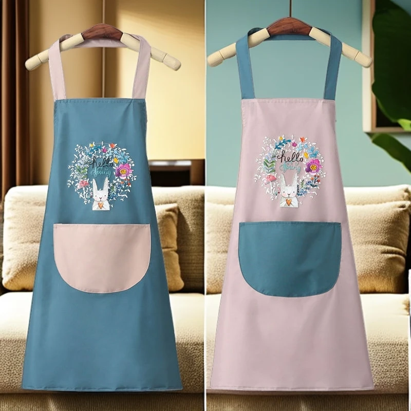 【围裙一条】时尚家用成人家务厨房锁边围裙一条包邮（颜色随机）