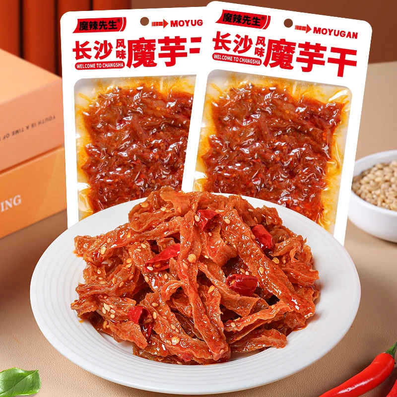 湖南特产长沙魔芋干香辣魔芋丝网红麻辣零食休闲解馋即食小吃批发