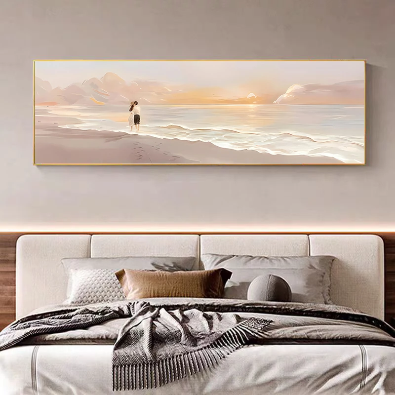 现代简约卧室装饰画床头背景墙挂画高奶油风客厅挂画