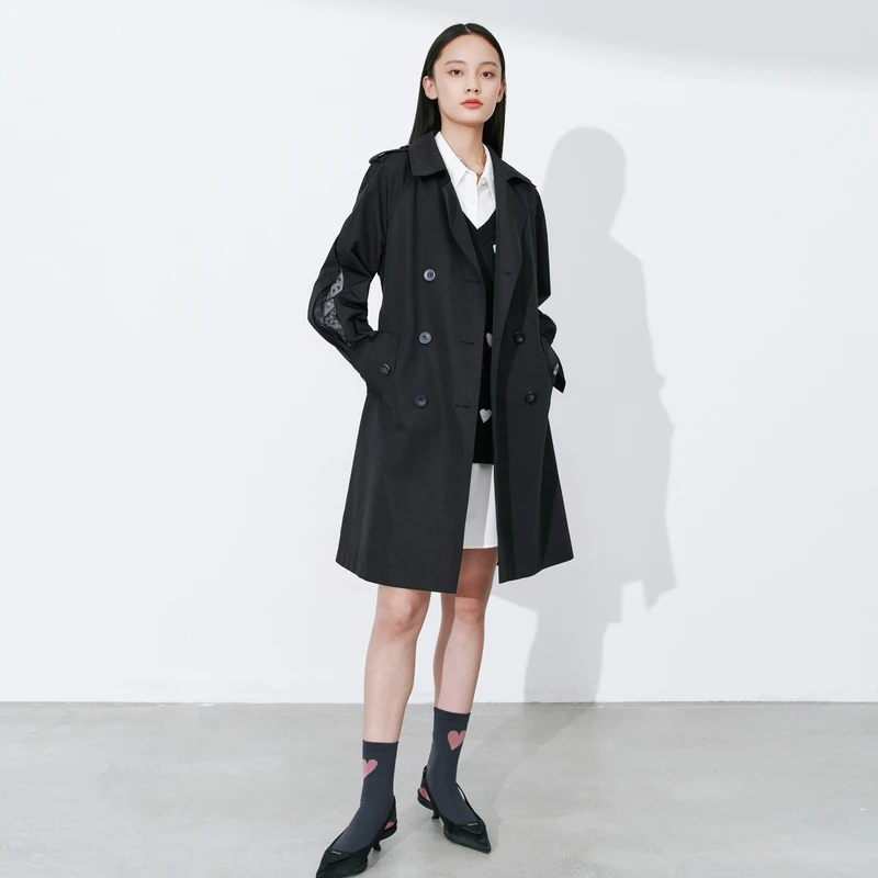风衣XI108003A490中长款长袖外套女