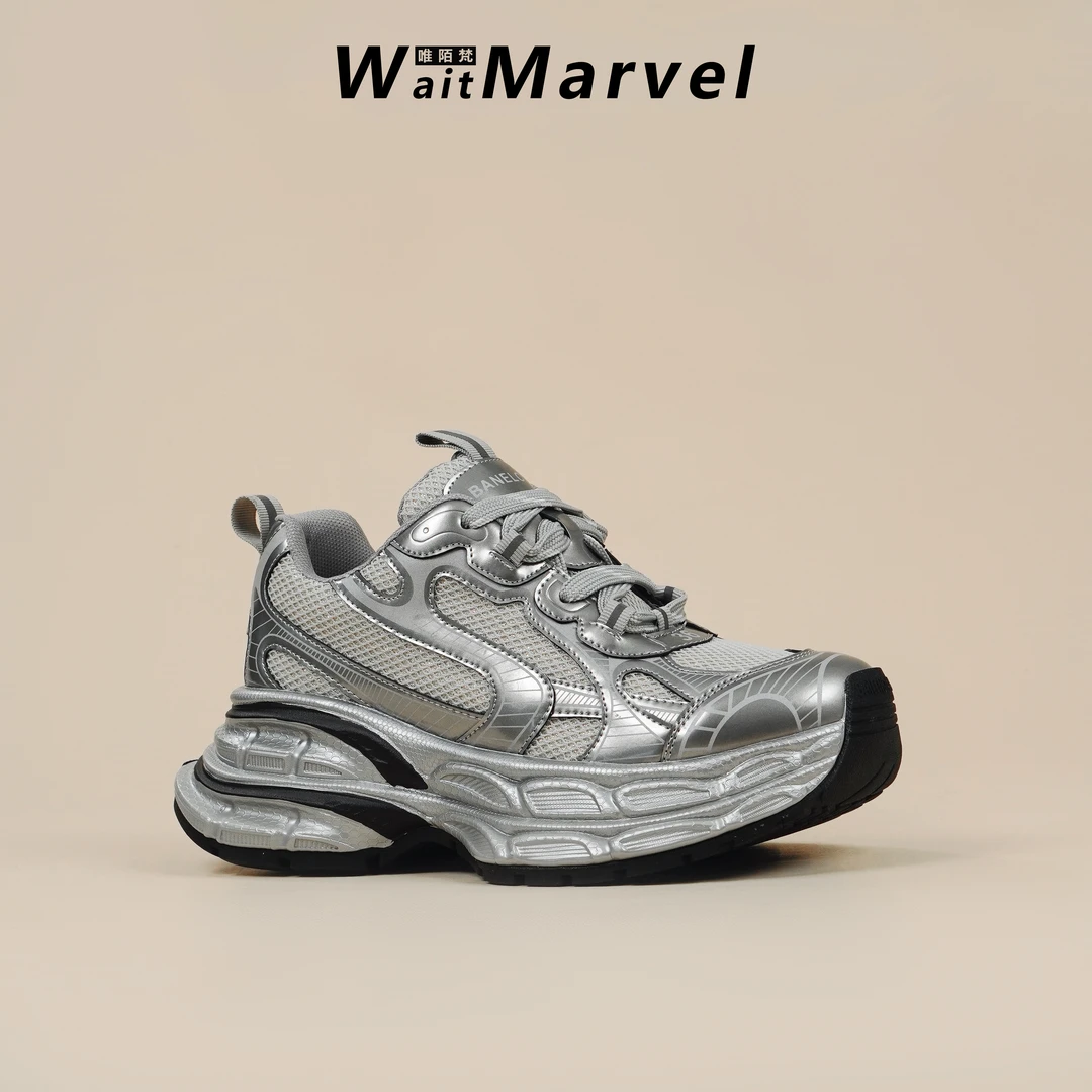 WAIT MARVEL秋波微转~夏季新款潮流运动百搭低帮休闲鞋厚底老爹鞋