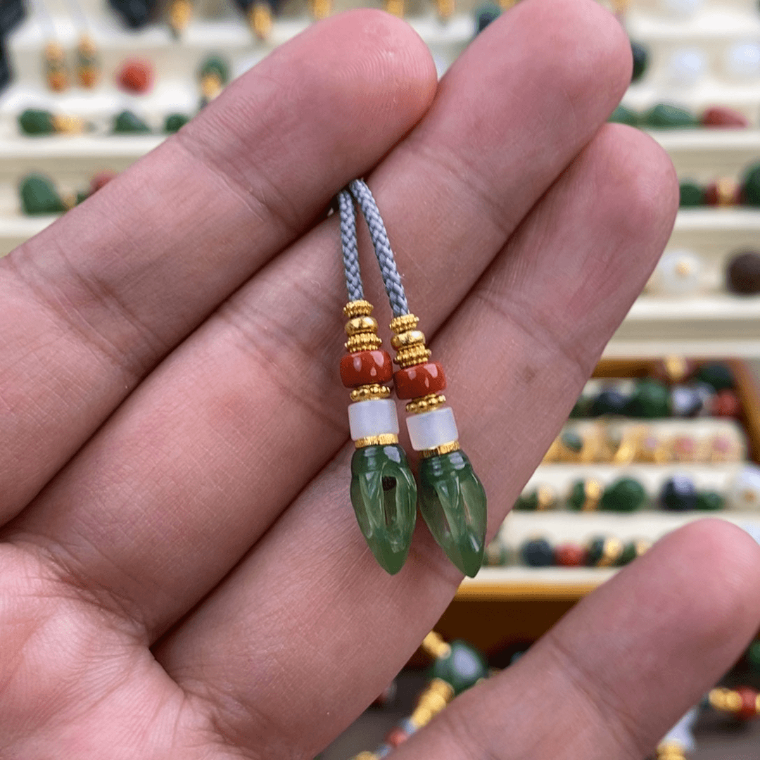 和田玉颈饰18K金镶嵌