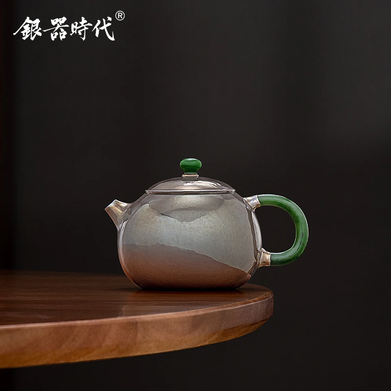 银器时代 银壶足银999泡茶壶紫皮西施壶小号 单人壶茶道专用茶具