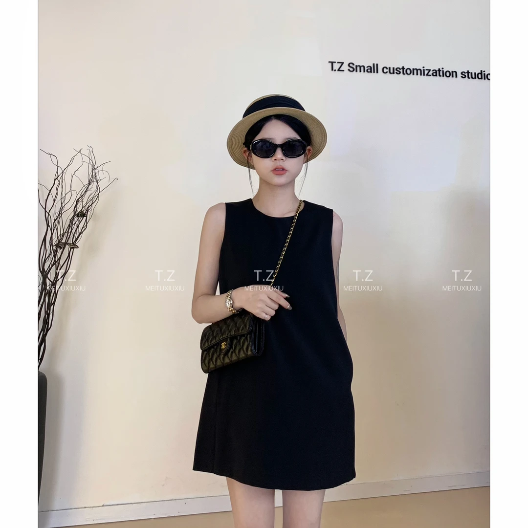 【婷子定制】~150小个子春款韩版简约背心连衣裙B702【短裙要穿裤子】