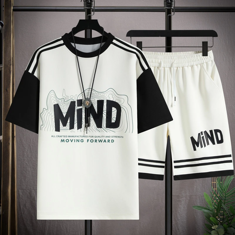 男士休闲运动套装夏季宽松短袖青少年中学生时尚薄款男孩潮流韩版