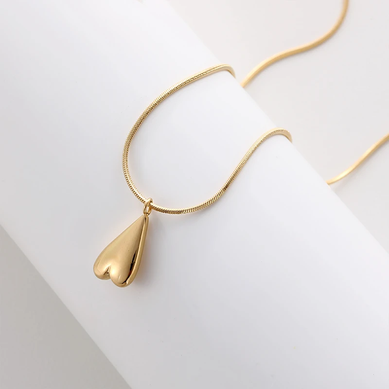 HANYIN/韩茵 钛钢项链 个性水滴爱心锁骨链轻奢高级感叠带链条ins