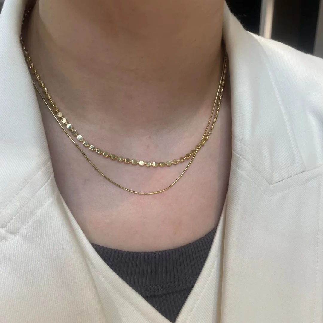 HANYIN/韩茵 铜合金项链 双层叠戴时尚气质百搭项链可拆两条