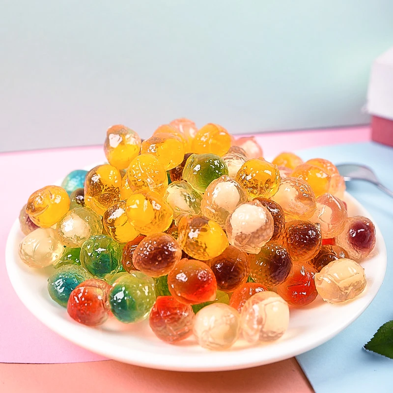 爆浆软糖水果味软糖果QQ软糖小零食喜糖糖果多口味混合袋装夹心甜