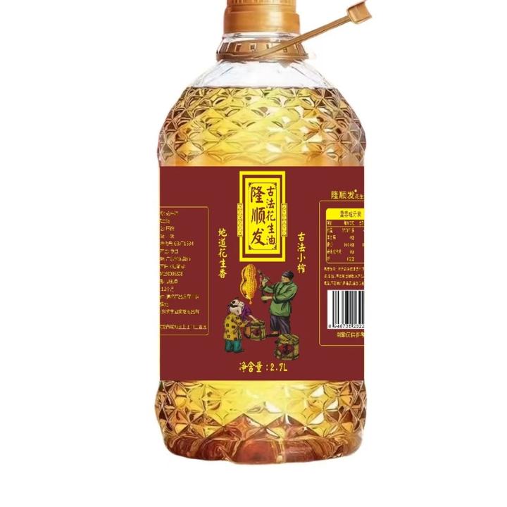 【厂家补贴100】正宗压榨广东食用花生油滴滴浓香隆顺发大桶五斤装