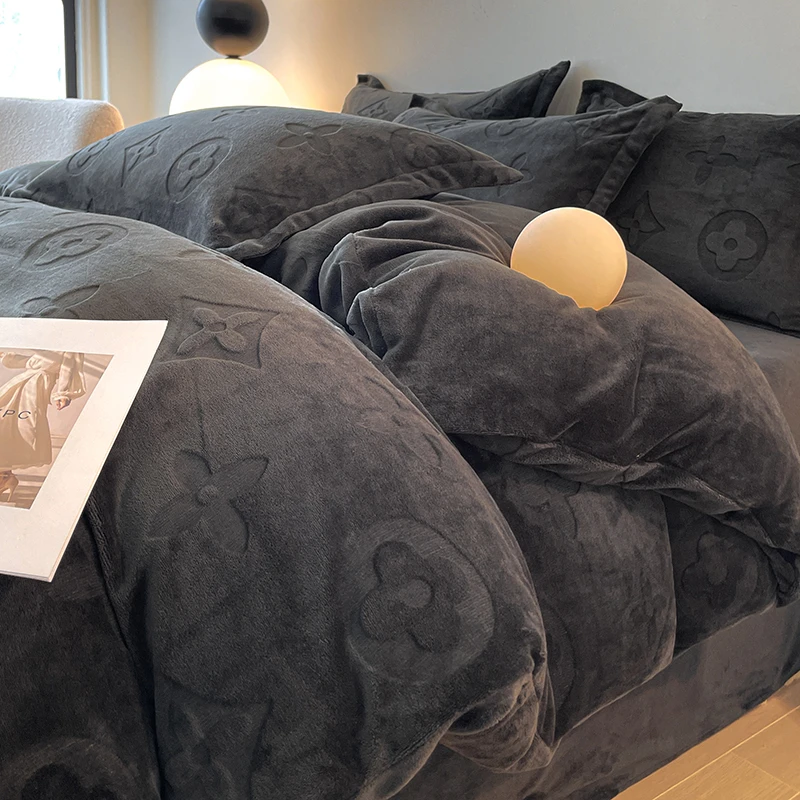 ✅轻奢高级感牛奶绒被套单件150x200x230秋冬季被罩单人珊瑚绒被单