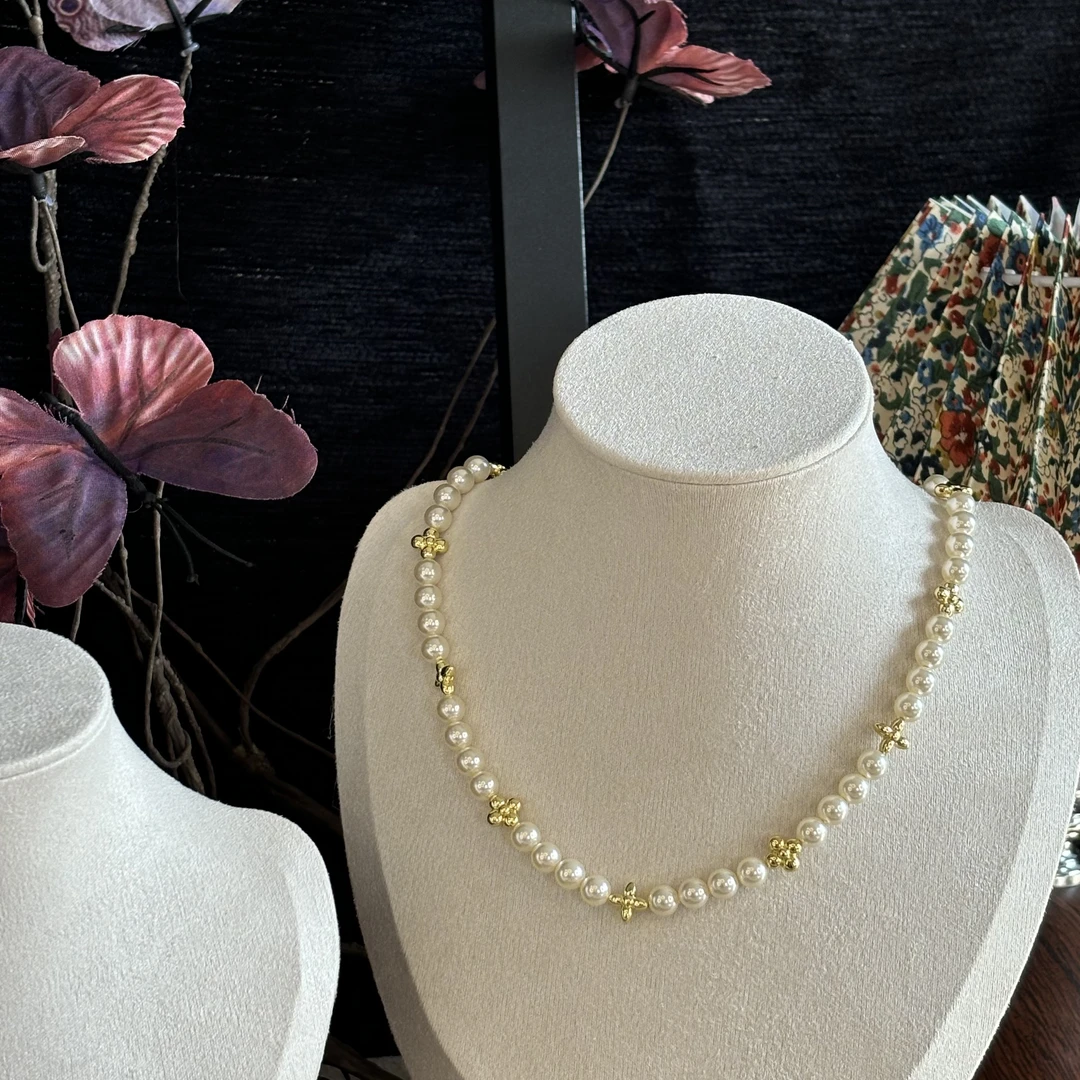 铜合金仿珍珠项链 奢家珍珠毛衣锁骨项链网红同款气质