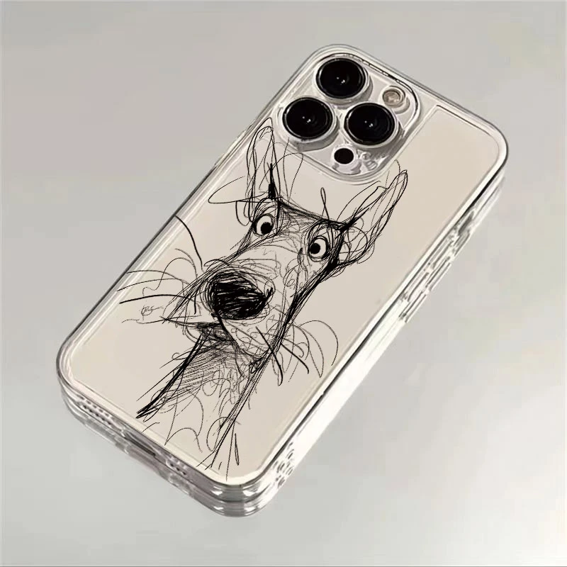 潦草小狗适用于苹果iPhone15/16promax华为手机壳软防摔创意x趣味