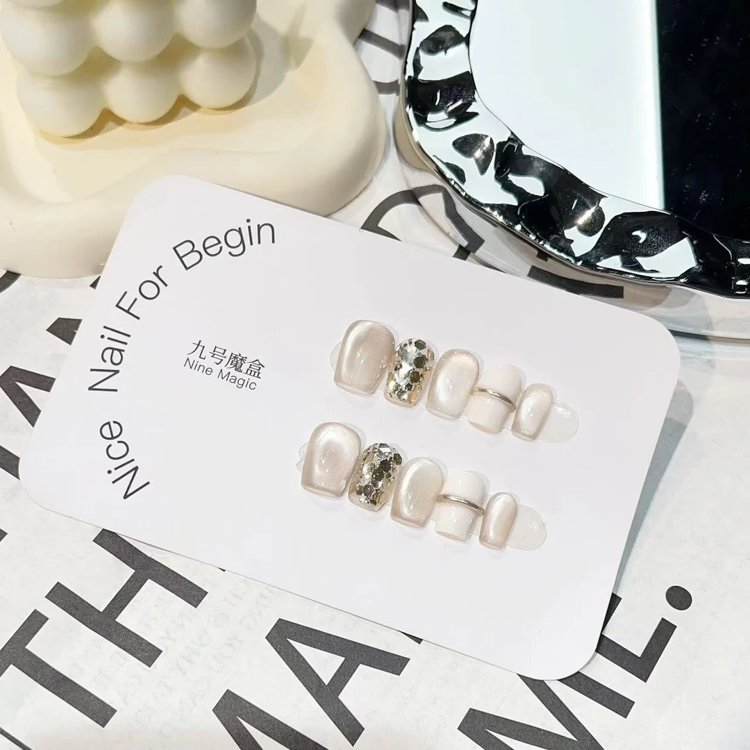 白月光-茉莉Molly轻奢手工穿戴甲